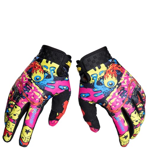EXCEREY Ghost Eye‌ Cycling MTB Full-Finger Gloves-Touchscreen Compatible Lightweight & Breathable Anti Slip Shock-Absorbin...