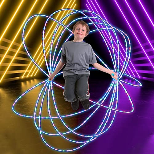 Led Jump Rope for Girls Kids -Glowing Jump Ropes Flashing Colorful Exercise Skipping rope Light Up Luminous Adjustable Ski...