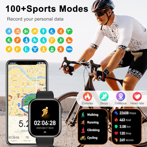 Smart Watch for Men Women Fitness: Waterproof Make Answer Call Running Smartwatch for Android Phone iPhone Samsung Compati...