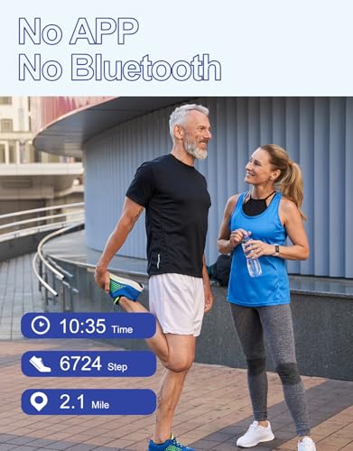 GRV Fitness Tracker Non Bluetooth Fitness Watch No App No Phone Required Waterproof Pedometer Watch with Steps Calories Co...