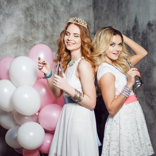 KICOSY 21st Birthday Crowns and Sashes for Women, Princess Tiara Sash Set Elegant Gold Crown with Combs for Girls 21st Bir...