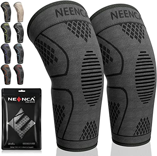 NEENCA Knee Braces for Knee Pain Women & Men -2 Pack Knee Sleeves for Knee Pain Set, Knee Brace Compression Sleeves, Knee ...