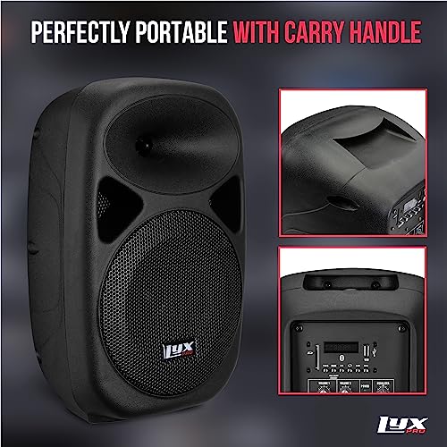 LyxPro SPA-8 Compact 8" Portable PA System 100-Watt RMS Power Active Speaker System Equalizer Bluetooth SD Slot USB MP3 XL...