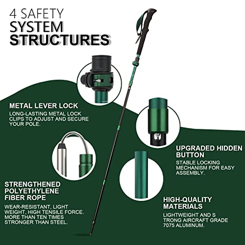 TheFitLife Collapsible Trekking Poles for Hiking – Lightweight Folding Walking Sticks for Men and Women with Extra-Long Fo...