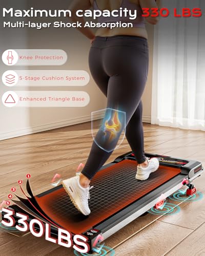 Walking Pad, Treadmill with Incline, 10% Under Desk Treadmill, EAGLOG 2.5HP Portable Treadmills for Home Small Women, Runn...