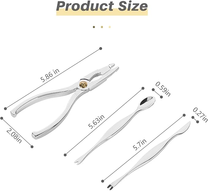 Seafood Tools （Exquisite 3-piece set) Lobster Crackers and crab crackers apply to lobster ，crab，crab legs，king crab legs，nut