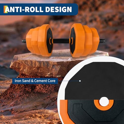 Adjustable Dumbbell Set, 44/66/88 LBS 4-In-1 Home Gym Weights with Connector As Dumbbell, Kettlebell,Barbell for Strength ...