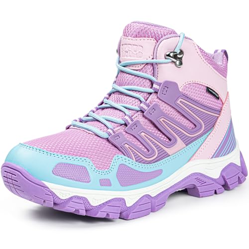 @ R CORD Kids Hiking Boots Waterproof Non-Slip Hiking Shoes for Kids Comfortable Girls Hiking Boots Trail Walking Sneakers...