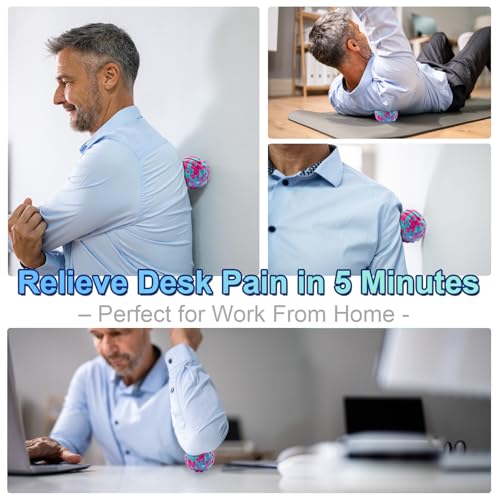 Deep Tissue Massage Ball for Exercise & Recovery - SGS Certification - Targets Back, Shoulder, Legs&Feet - Relieves Muscle...