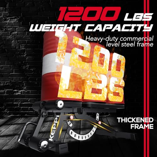 Keppi 1200LB Weight Bench, Heavy Duty Bench1000 PRO Adjustable Workout Bench Press Set for Home Gym Strength Training, Rem...