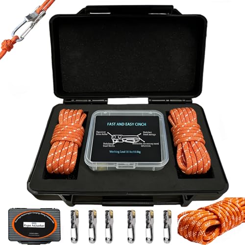 Rope Tightening Tool & Tensioner 6-Pack with Smooth Roller Design Heavy Duty Adjuster for Camping, Tarps, Tents, Awnings &...