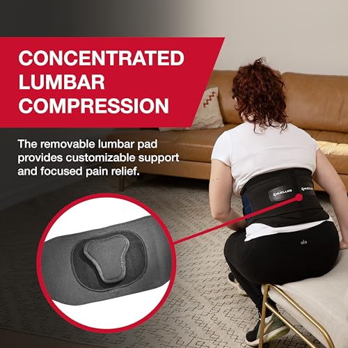 MUELLER Sports Medicine Lumbar Back Brace with Removable Pad, Ideal for Upper and Lower Back Pain, Relief & Support for Me...