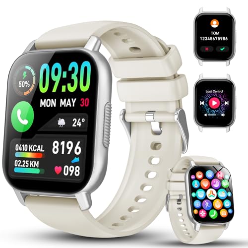 Smart Watch for Men Women with Bluetooth Call/Message Reminder, Smartwatch 1.85" Screen, Fitness Watch Heart Rate/Sleep/Ca...