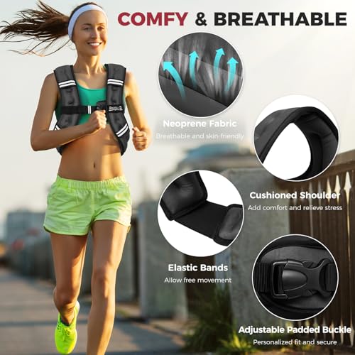 BAGAIL Comfort-Fit Weighted Vest for Woman, Even Weight Distribution, Faster Weight Loss, No-Chafe or Bounce for Walking &...