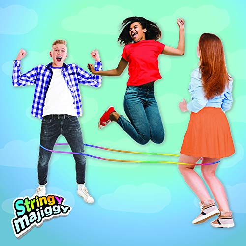 Chinese Jump Rope Elastic Jumping Rope Game for Kids & Adults I by JA-RU | Colorful Stretch Skip Rope for Girls and Boys. ...