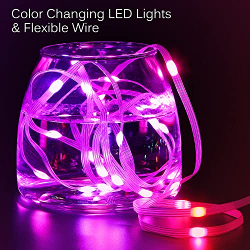 KepStars LED Curtain Lights, 6ft x 8ft 144 LED RGB Color Changing String Fairy Lights Curtain with Smart APP Control, Musi...