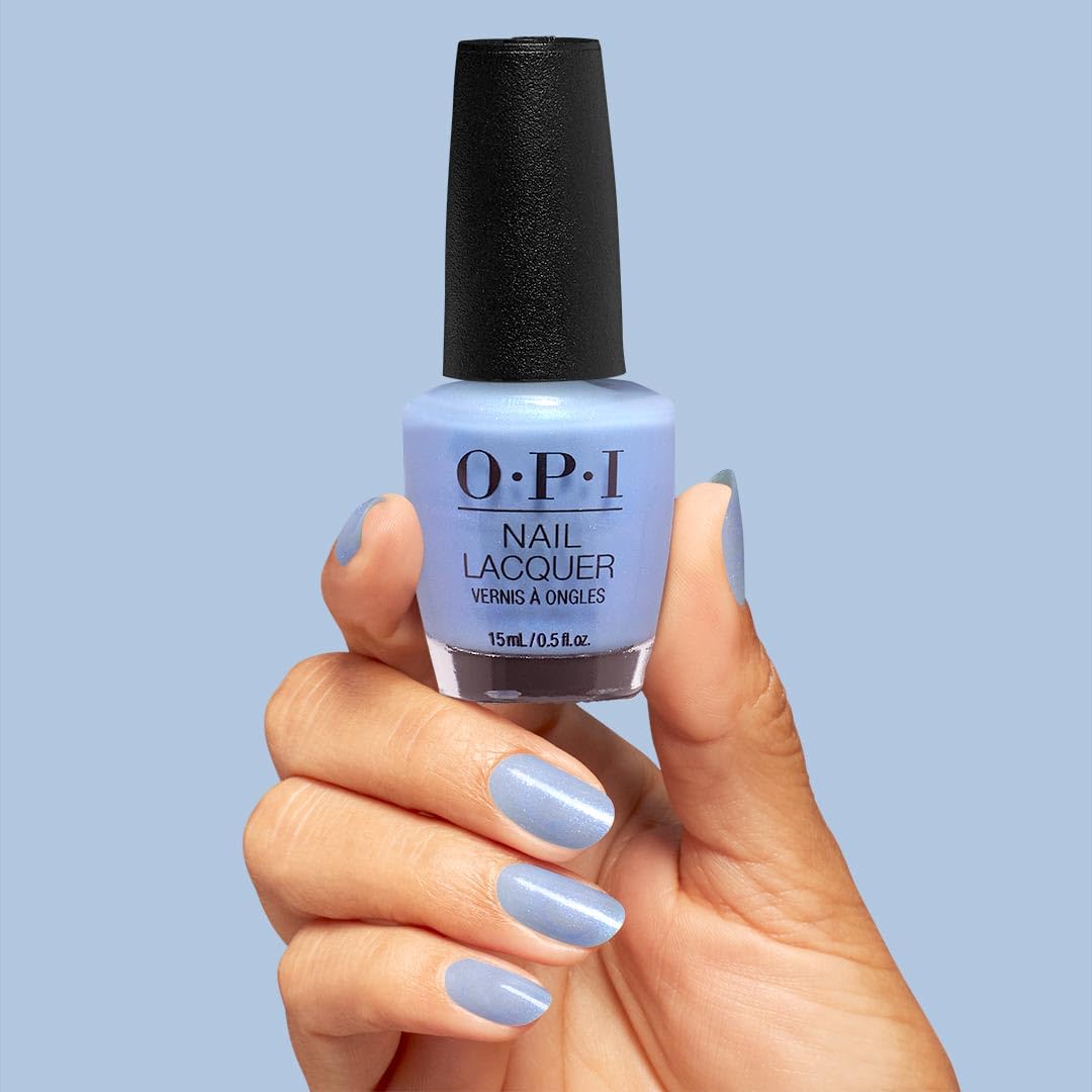 OPI Nail Lacquer Happy Play-ce | Sheer Pastel Blue Shimmer Chip Resistant Nail Polish | OPI'm Dreaming Collection