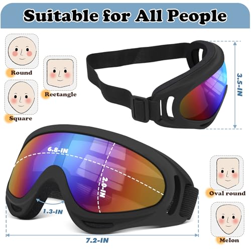 YENPK Dirt Bike Goggles, 2-Pack Motorcycle & ATV Goggles with Anti-Impact Lens & 2 Face Mask