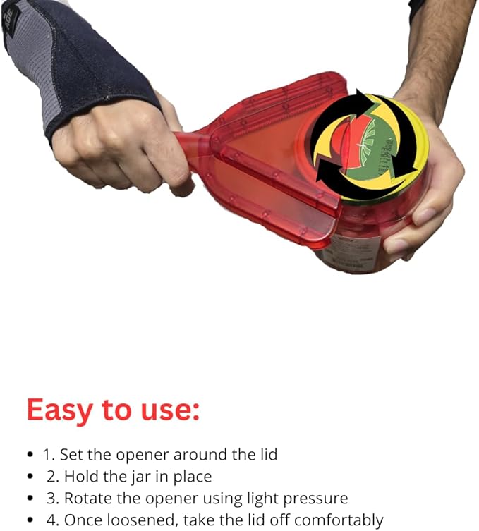 Jar Opener for Weak Hands & Seniors with Arthritis BY HPBIZ Easy Twist-Off Lid & Bottle Opener, Unique Kitchen Gadget & Ideal Christmas Gift for Elderly, Women & Men (Gray)