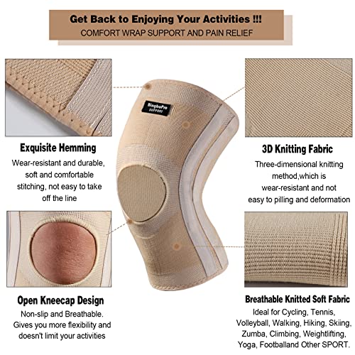 BingboPro Professional Knee Brace With Stabilizer For Men Women,Compression Knee Sleeve Support Brace for Pain Relief, Fas...