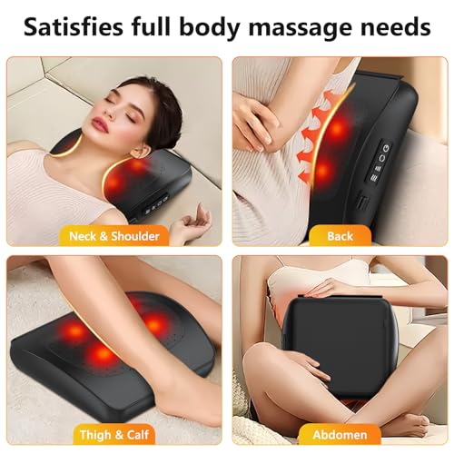 iKristin Back Massager,Back and Neck Massager with Heat,Shiatsu Deep Tissue Back Massager,Electric Massage Pillow for Shou...