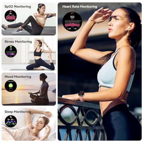 Smart Watches, 1.19" AMOLED Smartwatch for Women (Answer/Make Call), Fitness Tracker with 100+ Sport Modes, IP68 Waterproo...