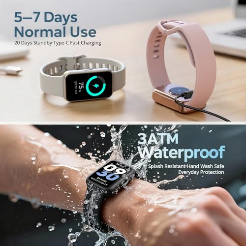 Fitness Tracker Smart Watch for Men Women, 1.47" HD with Bluetooth, 24/7 Heart Rate & Blood Oxygen Monitor, Sleep & Step C...