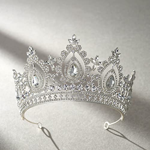 SWEETV Queen Crown for Women,Wedding Tiara for Bride,Princess Tiara,Quinceanera Pageant Crown Diadem