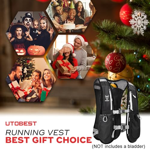 UTOBEST Running Vest, 5L Hydration Vest Lightweight, Breathable and Sweatproof Running Backpack, Adjustable Running Hydrat...