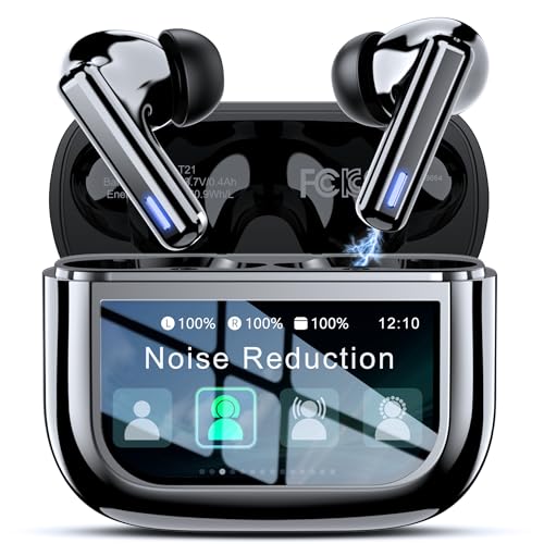 ZIUTY Wireless Earbuds Bluetooth Headphones, ANC/ENC Noise Cancelling, Ear Buds with Multifuntional Touch Screen, 40H Ster...