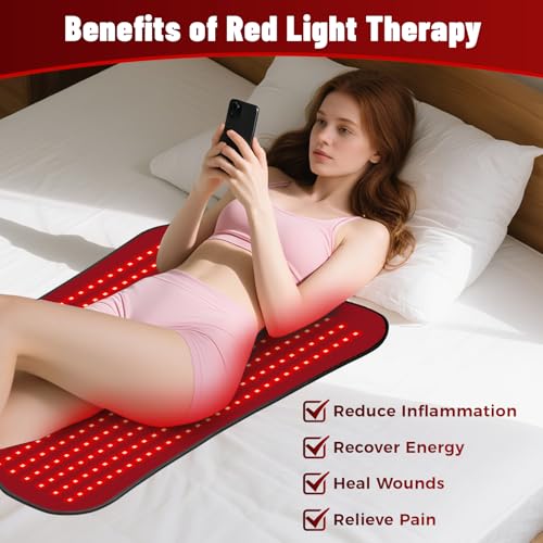 31.5''×24'' Red Light Therapy for Body, 41W 420LED Beads Wearable Red Infrared Light Therapy Wrap for Body, 660nm & 850nm,...
