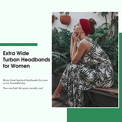 Tobeffect 7'' Extra Wide Headbands for Women, Large Thick Turban Head Wrap Headband, Boho Bandana Head Bands for Women's H...