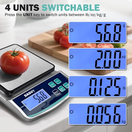 SASVY Digital Lab Scale 5000g x 0.1g oz/lb/g/kg Precision Electronic Scientific Scale Analytical Balance for Laboratory Je...