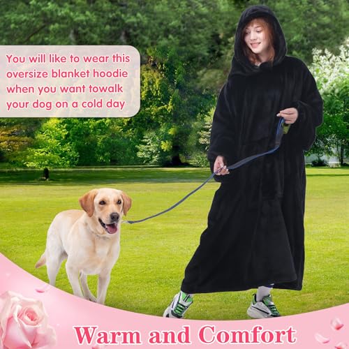 Waitu Wearable Blanket Sweatshirt Gifts for Women and Men, Warm and Cozy Giant Blanket Hoodie, Thick Flannel Blanket with ...