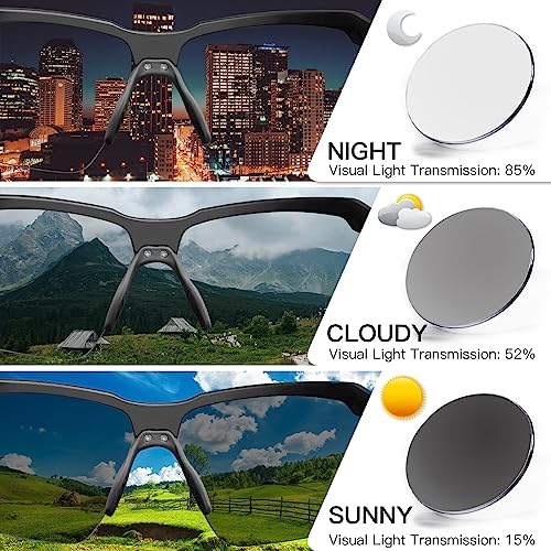 KAPVOE Photochromic Sunglasses for Men Women Sports Sunglasses Cycling Running Baseball Golf 100% UV Protection K87