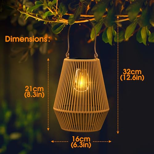 Solar Lanterns, KagoLing Solar Lanterns Outdoor Waterproof Gifts for Women Hanging Lights Outdoor Christmas Lamp Lights De...