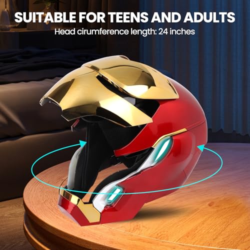 Iron-Man MK 50 1:1 Wearable Helmet - Voice, Touch, and RC with LED Eyes, Realistic Sound Effects, Movable Back and Ear Pan...