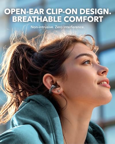 Soundcore C30i by Anker, Open-Ear Earbuds, Clip-On Headphones, Lightweight Comfort, Small-Ear Friendly, Stable Fit, Firm-S...