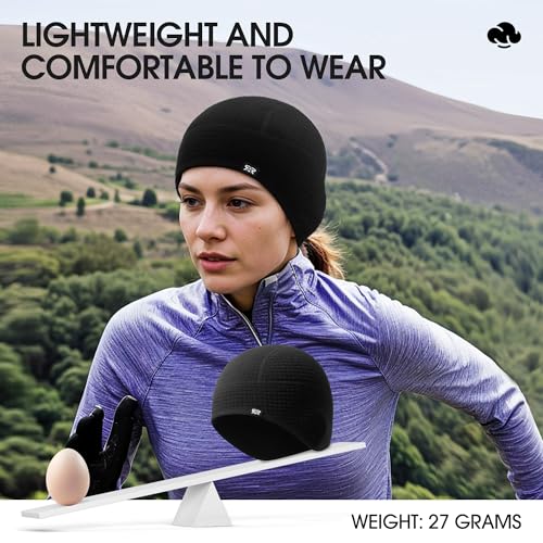 Skull Cap Helmet Liner, Winter Thermal Cycling Cap for Men & Women, Lightweight Cycling Hat for Biking Running Outdoor Work