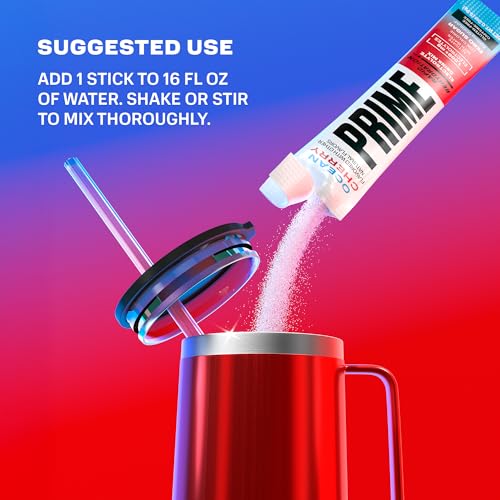 Prime Rapid Rehydration Electrolyte Powder Sticks, Ocean Cherry, Sugar Free Hydration Drink Mix with Sodium, Potassium, Ma...