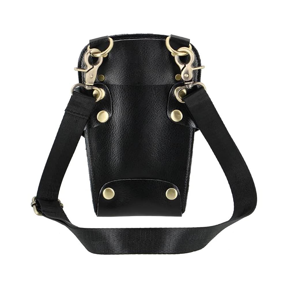 Hairdresser Scissors Bag, Leather Salon Barber Hairdressing Scissor Shears Holster Hair Stylist Tools Bag with Waist Shoulder Be