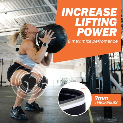 ProFitness Knee Sleeves Weightlifting Men & Women - 7mm Thick Premium Neoprene Weight Lifting Knee Sleeve for Women & Men ...