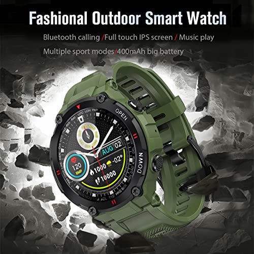 SEDSEY 1.28" IPS Tactical Smart Watch for Men Activity Fitness Tracker with 400mAH Large Battery Outdoor Bluetooth Call He...