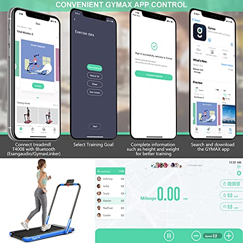 Goplus 2 in 1 Folding Treadmill, 2.25HP Under Desk Electric Superfit Treadmill, Installation-Free with APP Control, Remote...