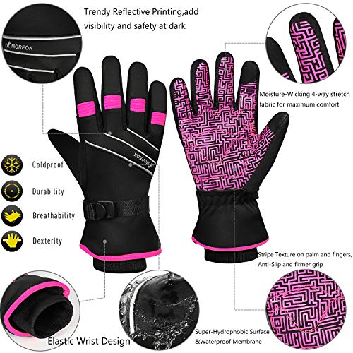 MOREOK Waterproof & Windproof -30°F Winter Gloves for Men/Women, 3M Thinsulate Thermal Gloves Touch Screen Warm Gloves for...