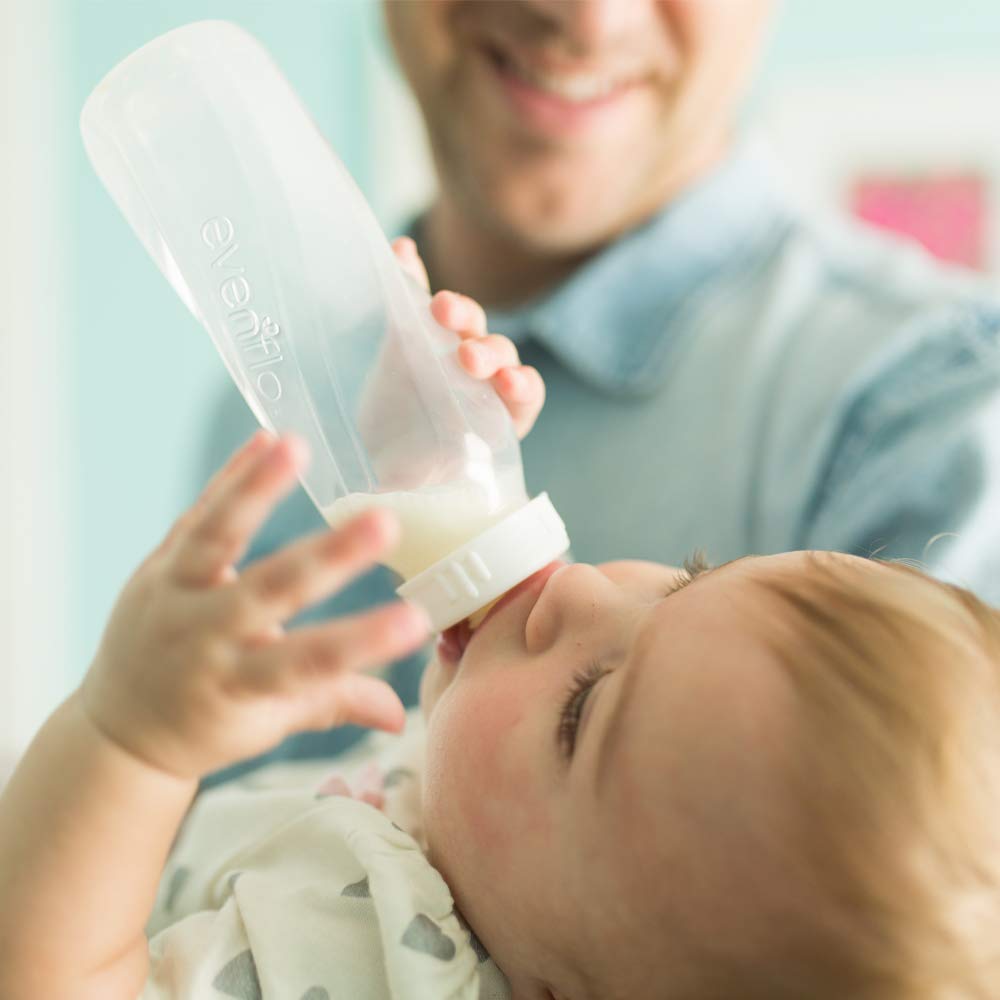 Evenflo Feeding Baby Bottles, Standard Neck, 8 Ounce | Tinted Plastic | Pink/Lavender/Teal | Pack of 36