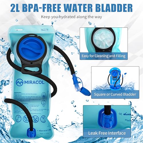Hydration Pack Hiking Water Backpack - Miracol Insulated Water Bag with 2L Bladder