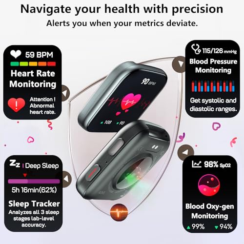 MorePro Health Fitness Tracker with 24/7 Heart Rate/Blood Pressure Monitor, Blood Oxy-gen/Sleep Tracking, 120+ Sports Acti...