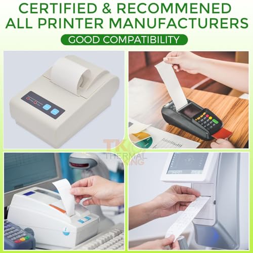 TK Thermal King, (50 Rolls) 2 1/4" 50' feet White Paper Cash Register POS Receipt, Fits All Credit Card Terminal Great For...
