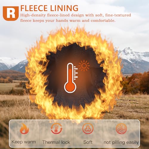 Rioomui Warm Kids Winter Gloves - Anti-Slip Gloves for Cold Weather with Touchscreen & Reflective Stripes - for Outdoor Hi...